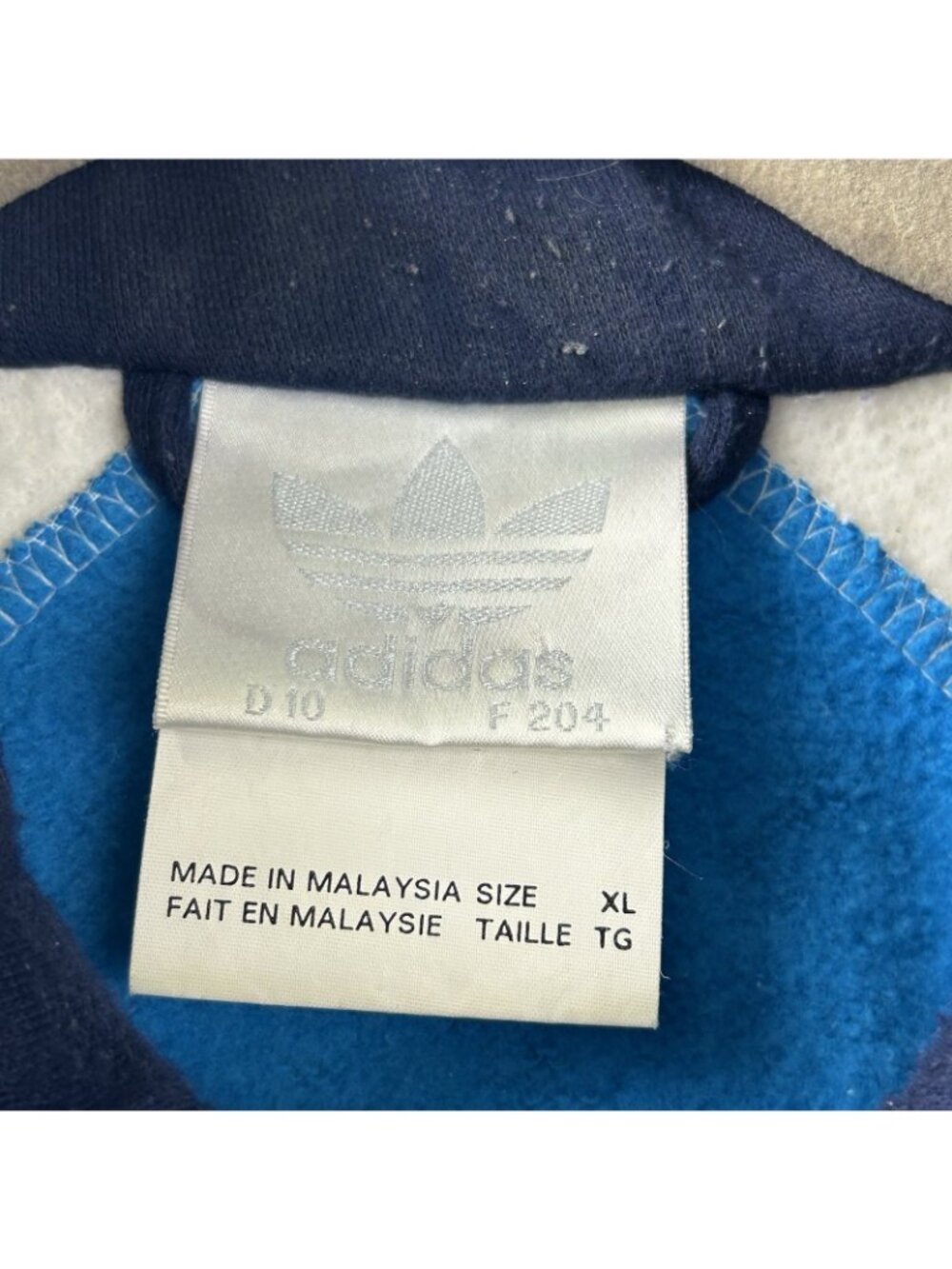 Vintage 90s Adidas Color Block Sweater Men’s XL Blue White Full Zip Sportswear - Picture 3 of 16